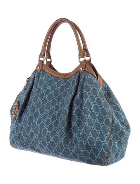 gucci large sukey tote handbag|Gucci denim sukey bag.